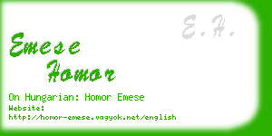 emese homor business card